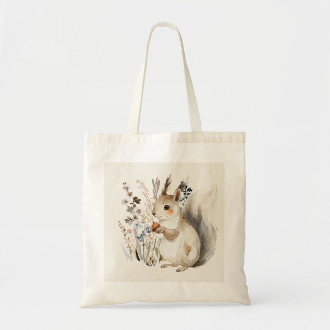 Personlig Squirrel Treasure Tote Tygkasse (Framsidan)