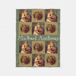 Personlig St Anthony av Padua & barnet Jesus Fleecefilt