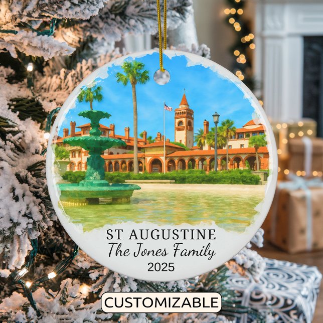 Personlig St Augustine Ornament, Florida Julgransprydnad Keramik (Skapare uppladdad)