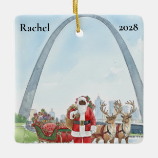Personlig St Louis Tomte Julgransprydnad Keramik