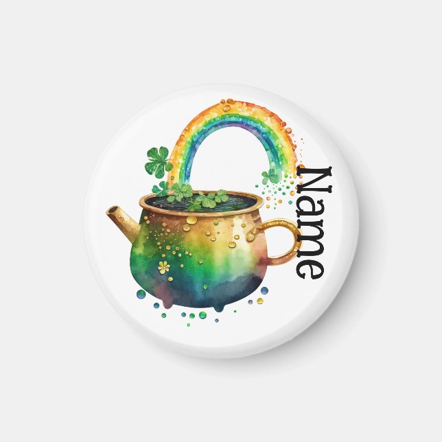 Personlig St. Patricks dag regnbåge Magnet (Framsidan)