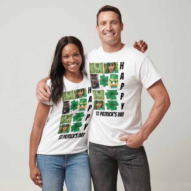 Personlig St patrick's day 9 Fotokollage T Shirt (Unisex)