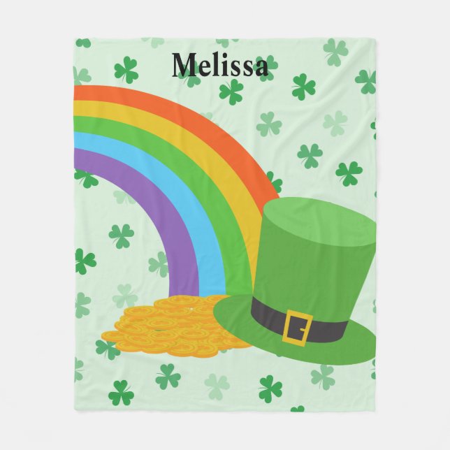 Personlig St. Patrick's Day Blanket Fleecefilt (Framsidan)