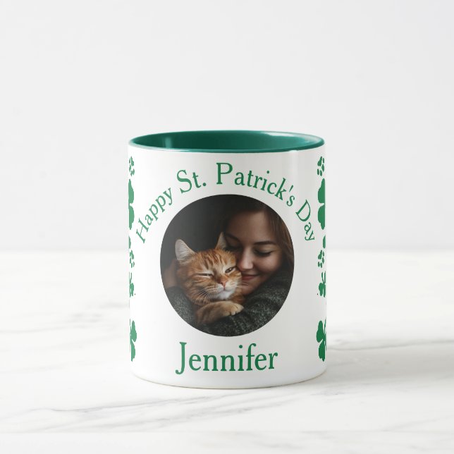 Personlig St. Patrick's Day - Cat Lovers Gift Mugg (Center)