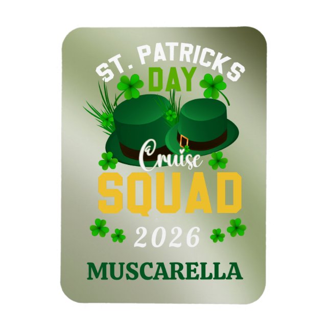 Personlig St. Patrick's Day Cruise Squad Dörr  Magnet (Vertikal)