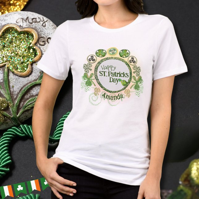 Personlig ST. Patricks Day Cute Bird T Shirt ( Personalized ST. Patricks Day Cute Bird Tri-Blend Shir)