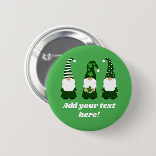 Personlig St patricks day Gnomes Cute Knapp