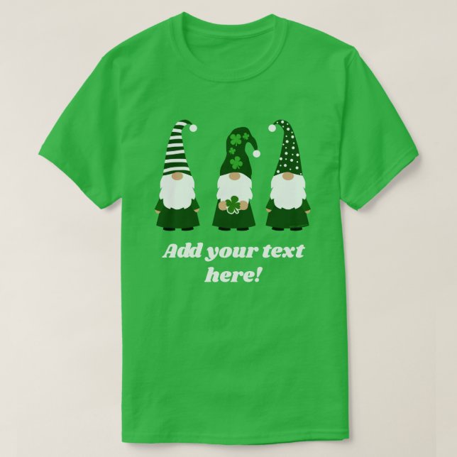 Personlig St patricks day Gnomes Unisex T Shirt (Design framsida)