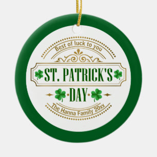 Personlig St. Patrick's Day I Tur för irländarna Julgransprydnad Keramik