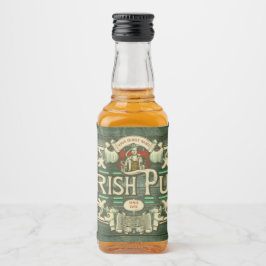 Personlig St patricks day Irish Pub Funny Spritflaskor Etikett