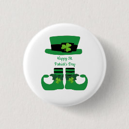 Personlig St. Patrick's Day Irländsk Leprechaun  Knapp