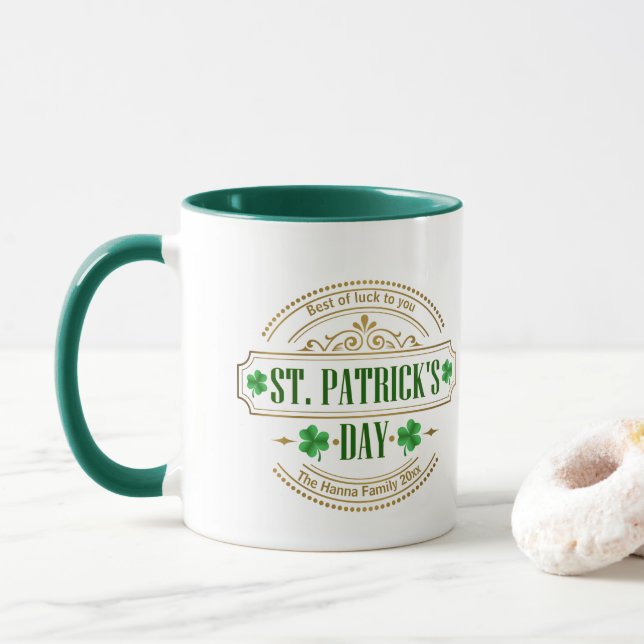 Personlig St. Patrick's Day Jag Lycka av irländarn Mugg (Med munk)
