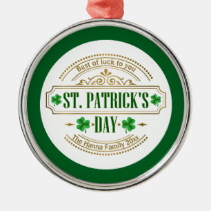 Personlig St. Patrick's Day Jag Lycka för irländar Julgransprydnad Metall