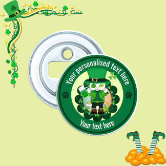 Personlig St. Patrick's Day Katt Skorare Flasköppnare