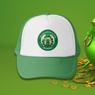 Personlig St. Patrick's Day Katt Skorare Keps