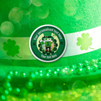 Personlig St. Patrick's Day Katt Skorare  Knapp
