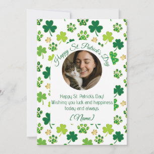 Personlig St. Patrick's Day-kattälskare hälsning Julkort