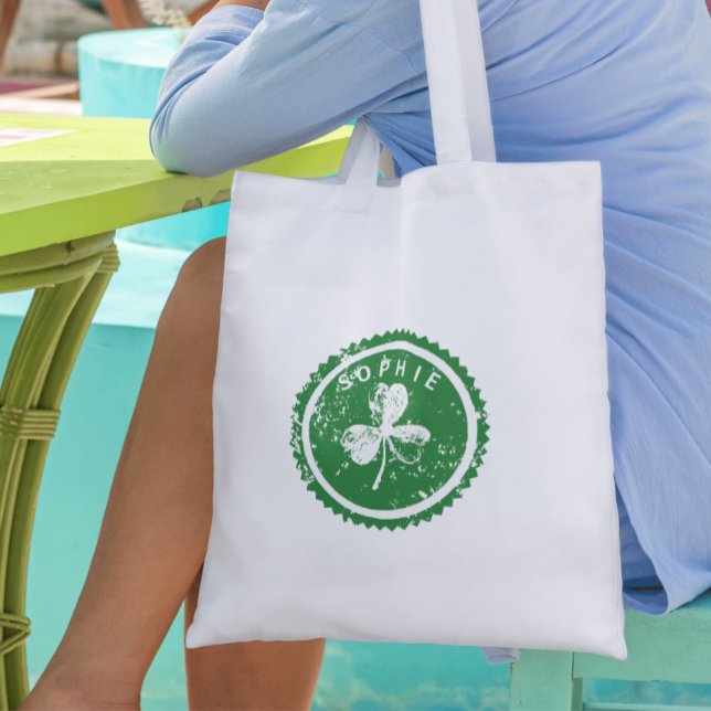 Personlig St. Patrick's Day-klöver Tygkasse (Personalized St. Patrick's Day Clover Tote Bag)