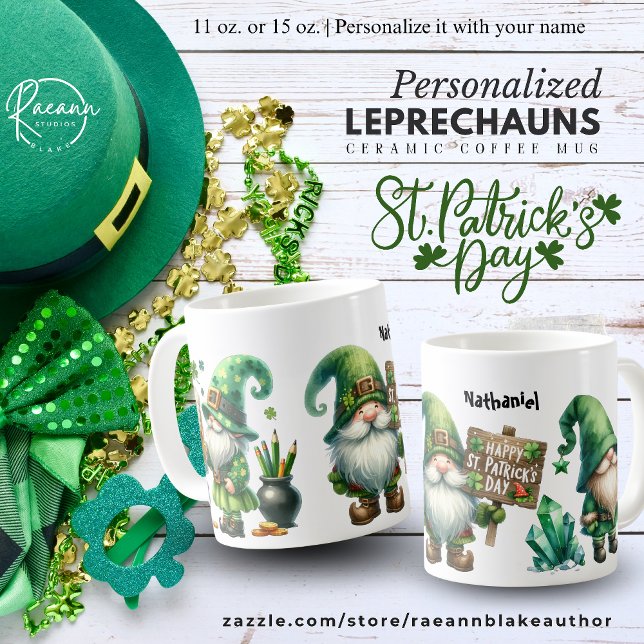 Personlig St. Patrick's Day Leprechauns Keramik Kaffemugg (Skapare uppladdad)