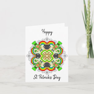Personlig St Patrick's Day Mandala Helgkort