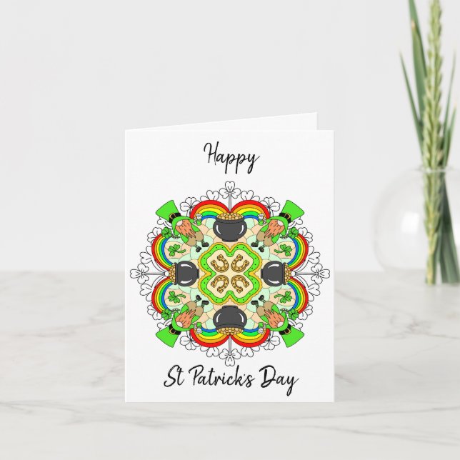Personlig St patrick's day Mandala Helgkort (Framsida)