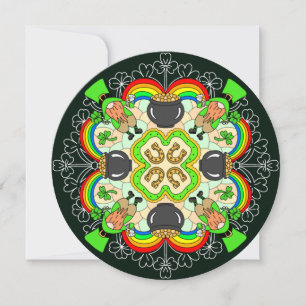 Personlig St Patrick's Day Mandala Julkort