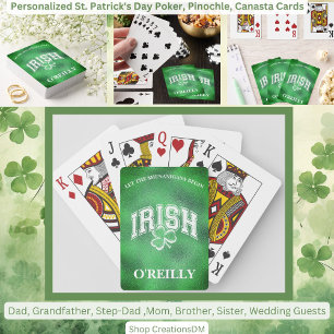 Personlig St. Patrick's Day Pinochle, Canasta & Casinokort
