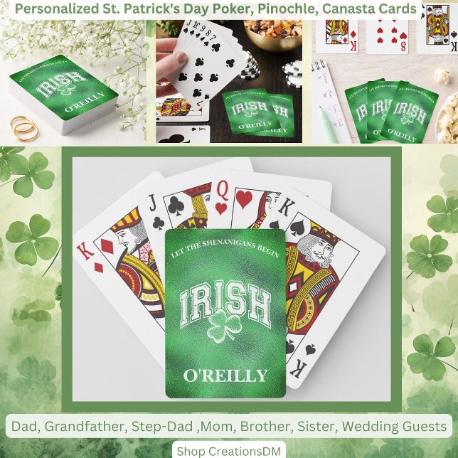 Personlig St. Patrick's Day Pinochle, Canasta & Casinokort (Skapare uppladdad)