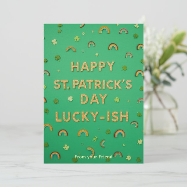 Personlig St. Patricks Day semesterkort Julkort (Stående Fram)