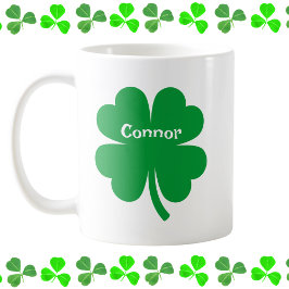 Personlig St. Patrick's Day Shamrock Kaffemugg