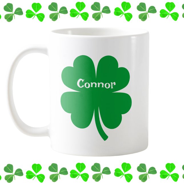 Personlig St. Patrick's Day Shamrock Kaffemugg (Skapare uppladdad)