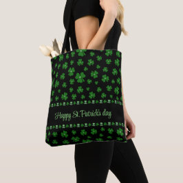 Personlig St. Patrick's Day Shamrock på svart Tygkasse