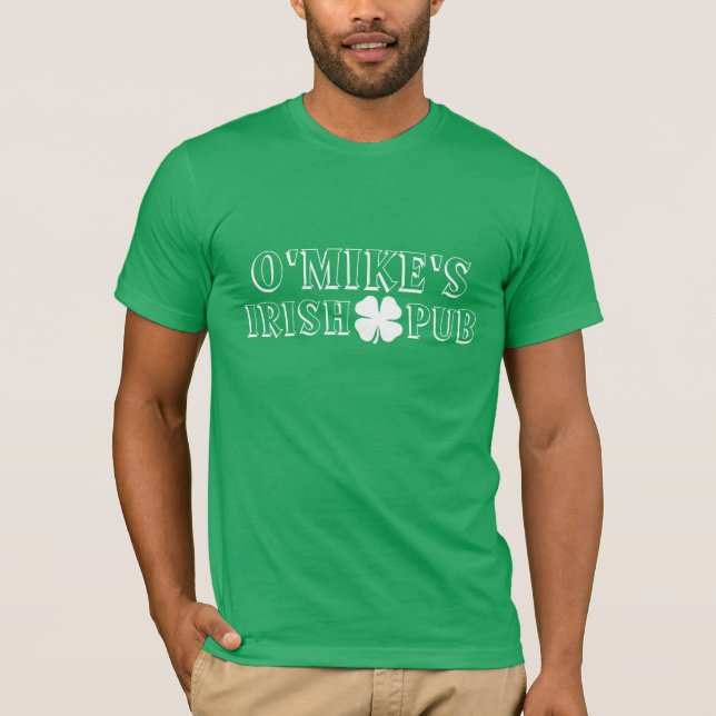 Personlig St patricks day-skjorta | Irish pub Tee (Framsida)