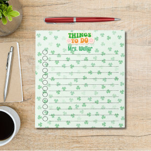 Personlig St. Patrick's Day Thees to Do List Anteckningsblock
