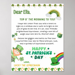 Personlig St Patrick's Leprechaun Brev Poster