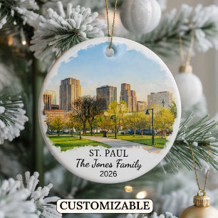 Personlig St. Paul-ornament, Anpassad Minnesota Julgransprydnad Keramik