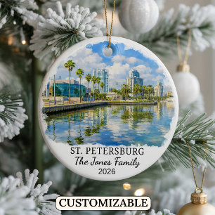 Personlig St. Petersburg-ornament, Florida Julgransprydnad Keramik