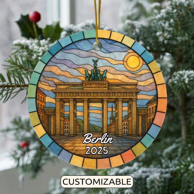 Personlig Stached Glass Berlin Ornament, Tyskland Julgransprydnad Keramik (Skapare uppladdad)