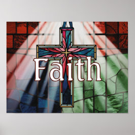 Personlig Stached glass Faith Kor Poster