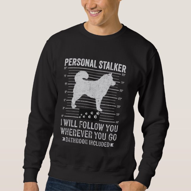 Personlig stalker Alaska Malamute Hund älskare Own Lång Ärmad Tröja (Framsida)