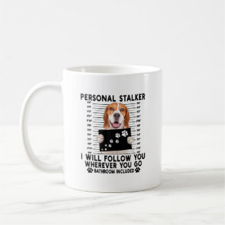Personlig Stalker jag följer dig Beagle Älskare Kaffemugg