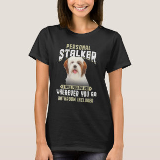 Personlig Stalker jag följer dig Lhasa Apso T Shirt