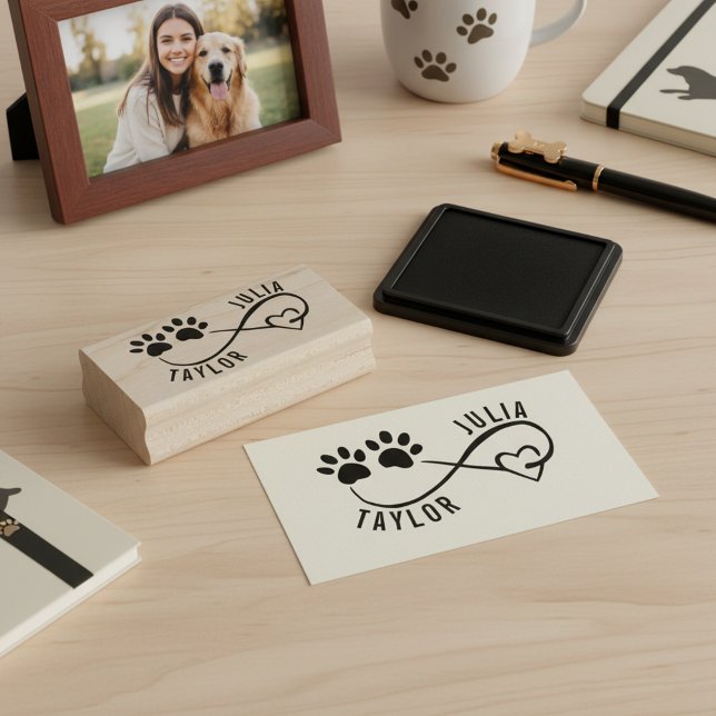 Personlig stämpel för husdjursälskare med namnteck (Make your own personalized wooden signature stamp and show infinite love for your pet 🐾❤️)