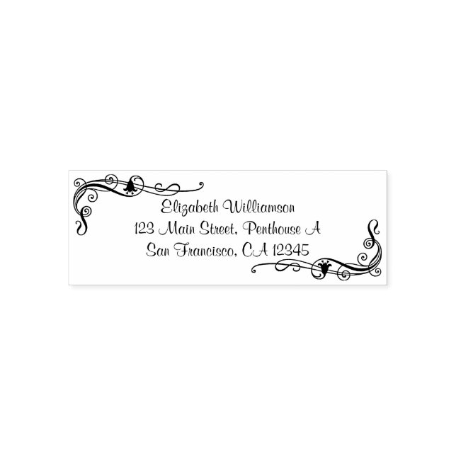 Personlig stämpel med virvlar med blommor (Design)