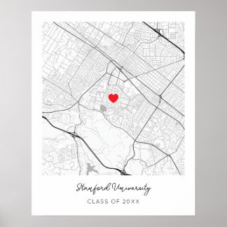 Personlig Stanford University Kartposter Poster