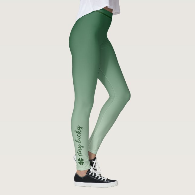 Personlig Stanna Lucky Shamrock Irish Grönt Leggings (Skapare uppladdad)