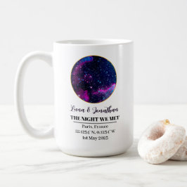 Personlig Star Karta Mugg: Natten vi mötte Kaffemugg