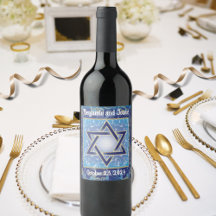 Personlig Star of David Vin Label Anpassningsbar