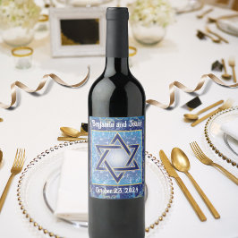 Personlig Star of David Vin Label Anpassningsbar Vinflaska Etikett