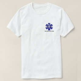 Personlig Star of Life White EMS, EMT T-Shirt